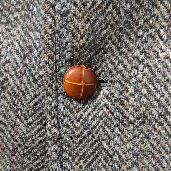 Vintage Hanover Square Wool Herringbone Tweed Throat Latch Blazer Sport Coat 41L - Picture 10 of 11